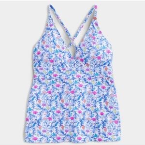 Vineyard Vines Floral Flamingos Sconset Tankini Top XS